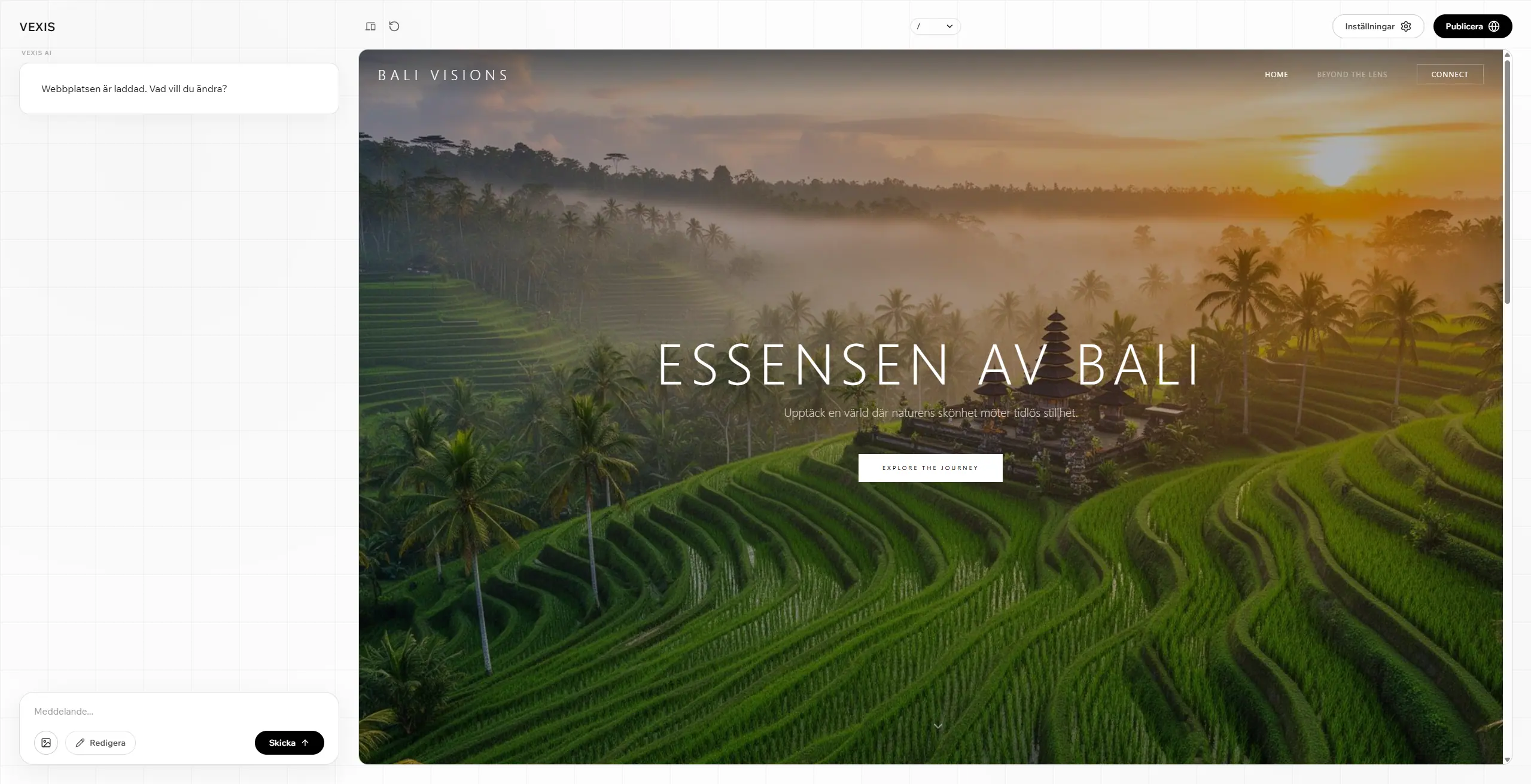 Exempel: Möt Vexis AI-editor