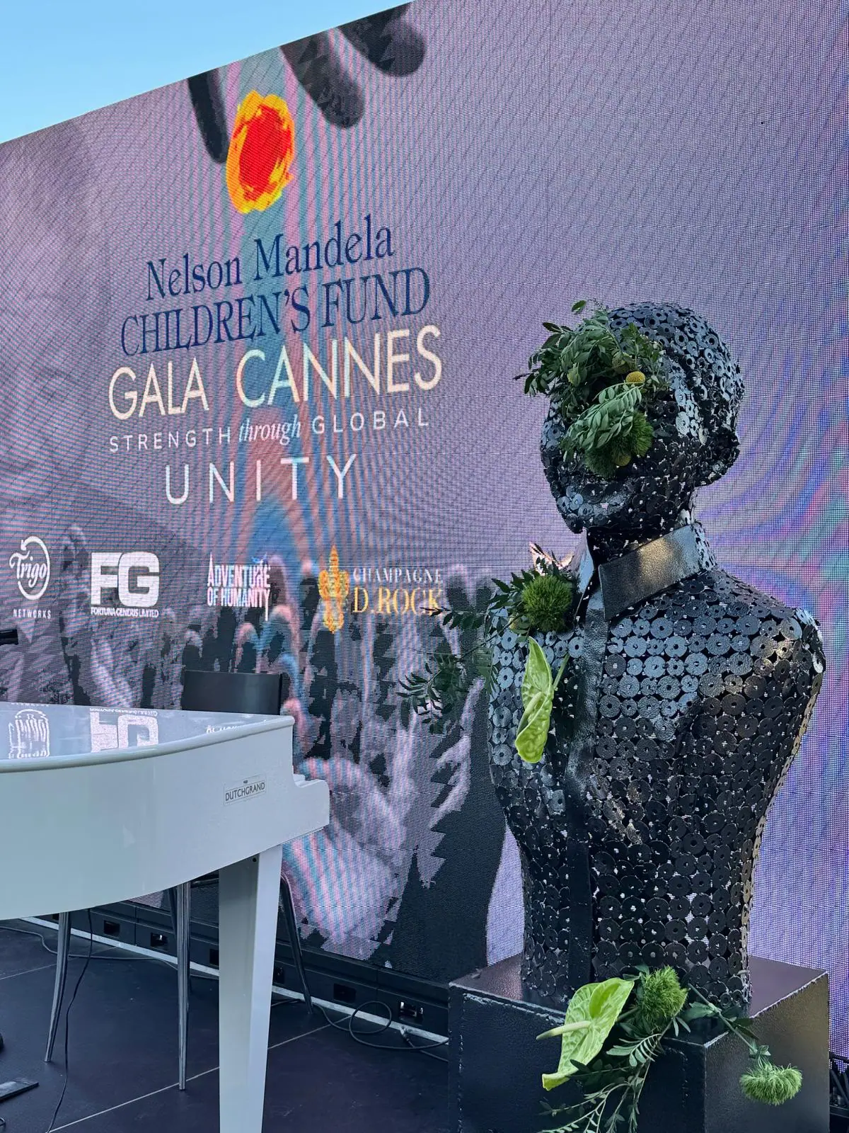 Floral performance installation at a gala event
