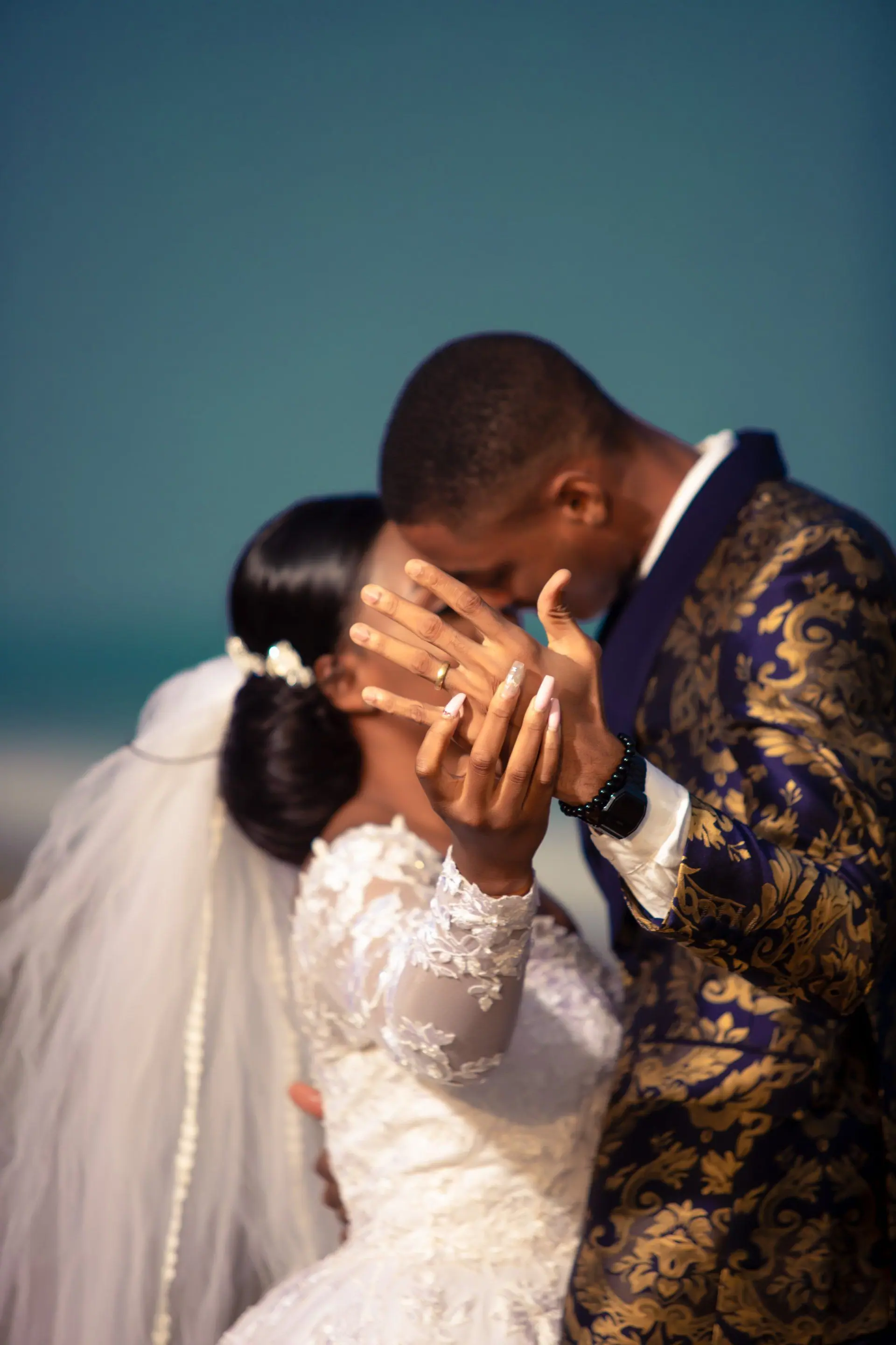 Intimate wedding moment at Villa Oxygène